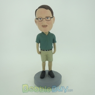 Picture of Casual Man In Dark Green Bobblehead