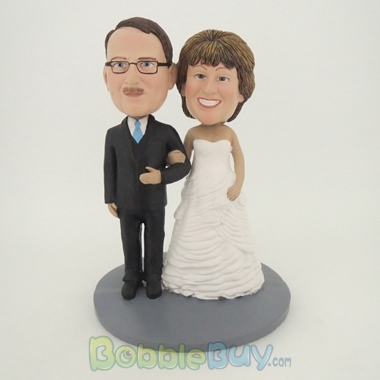 Picture of Happy Arms Linked Man and Woman Bobblehead