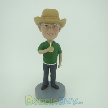 Picture of Casual Man in Green Bobblehead