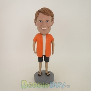 Picture of Casual Man In Orange Shirt Bobblehead