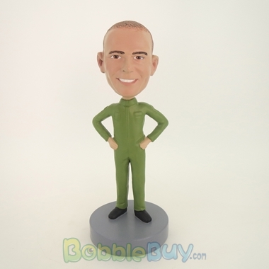 Picture of Casual Man In Pure Green Bobblehead