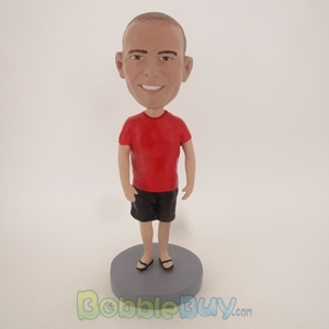 Picture of Casual Man In Red and Black Bobblehead