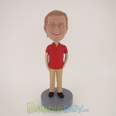 Picture of Casual Man In Red And Brown Bobblehead