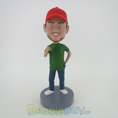 Picture of Casual Man In Red Hat Bobblehead