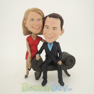 Picture of Man in Sofa Couple Bobblehead