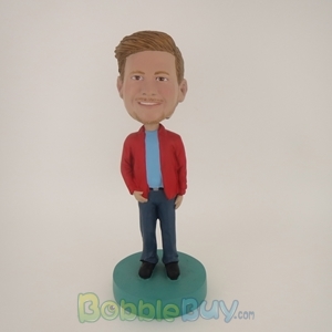 Picture of Casual Man In Red Jacket Bobblehead