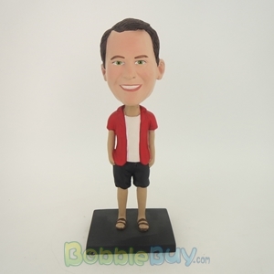 Picture of Casual Man In Short Red TShirt Bobblehead