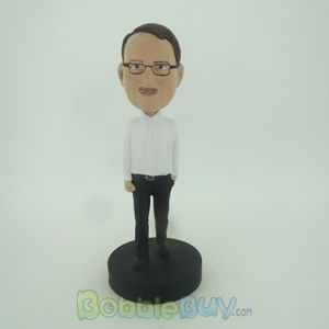 Picture of Casual Man In White And Black Bobblehead