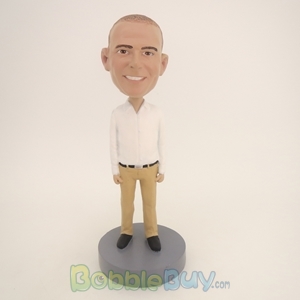 Picture of Casual Man In White Shirt Bobblehead