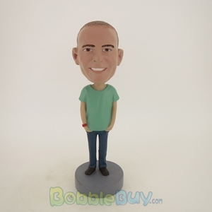 Picture of Casual Man In Green And Blue Bobblehead