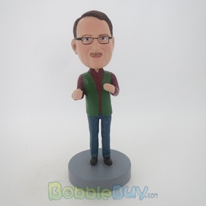 Picture of Casual Man Wearing Glass Bobblehead