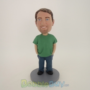 Picture of Casual Man With Beard Having His Hands In Pocket Bobblehead