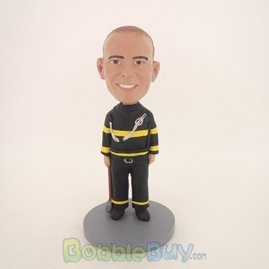 Picture of Fireman Holding Hammer Bobblehead