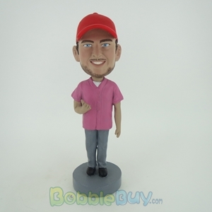 Picture of Casual Man With Beard In Red Hat Bobblehead