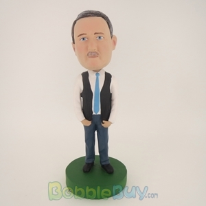 Picture of Casual Man With Blue Tie Bobblehead