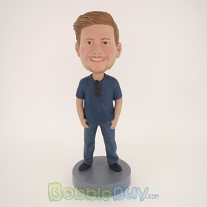 Picture of Casual Man With Glass On The Collar Bobblehead