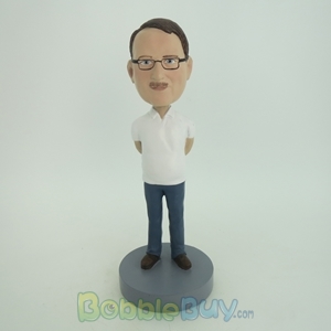 Picture of Casual Man With Hands Behind Bobblehead