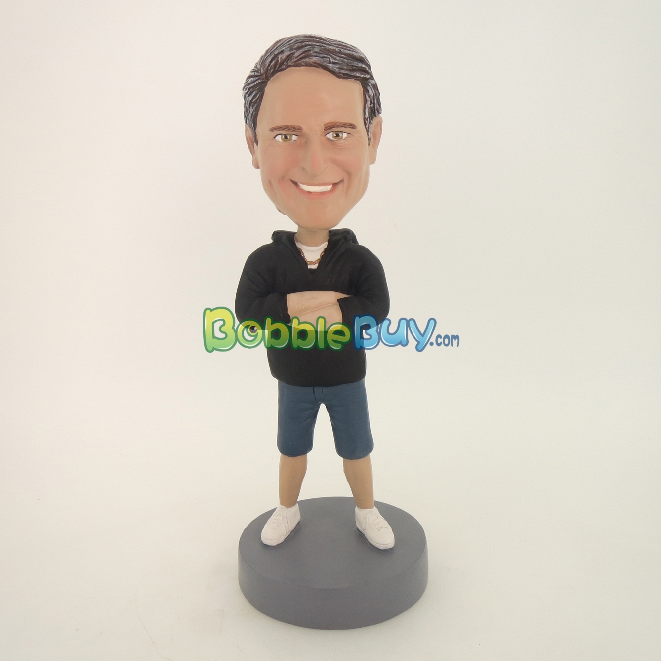 Casual Man With Hands On The Chest Bobblehead BobbleBuy Custom