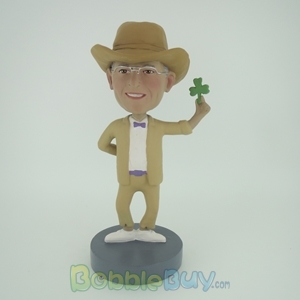 Picture of Cowboy Holding A Leaf Bobblehead