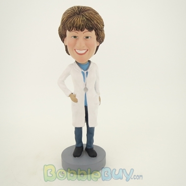 Picture of Female Doctor with White Gown Bobblehead