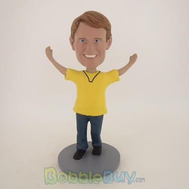 Picture of Happy Man In Yellow Bobblehead