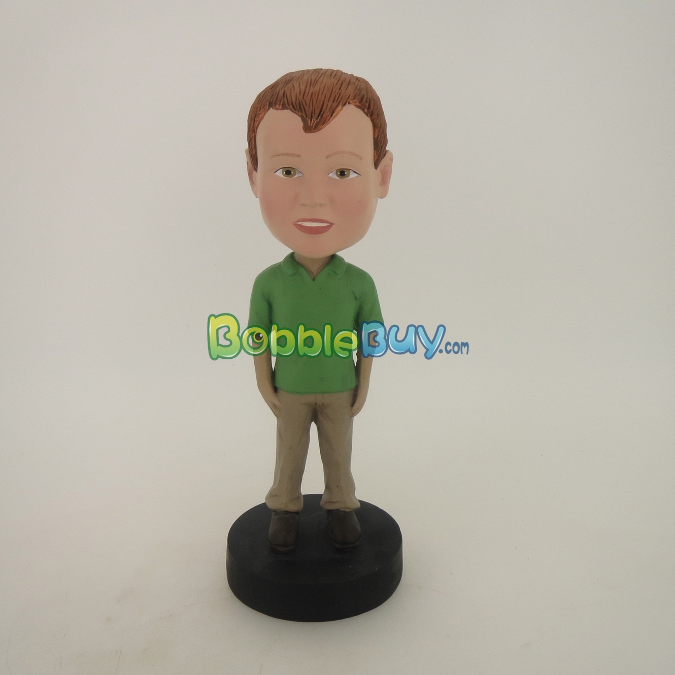 Lovely Kid In Green Bobblehead BobbleBuy Custom Bobbleheads from 50