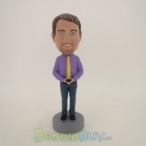 Picture of Man Holding A Calculator Bobblehead
