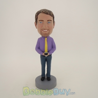 Picture of Man Holding A Calculator Bobblehead