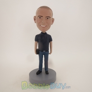 Picture of Man Holding Black Purse Bobblehead
