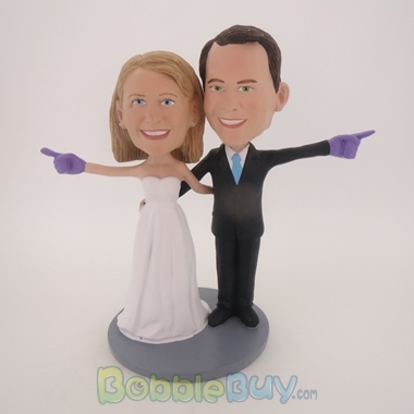 Picture of We're Number One Wedding Couple Bobblehead