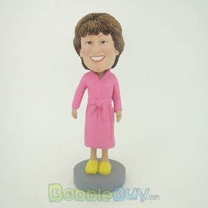 Picture of Pink Bathrobe Woman Bobblehead