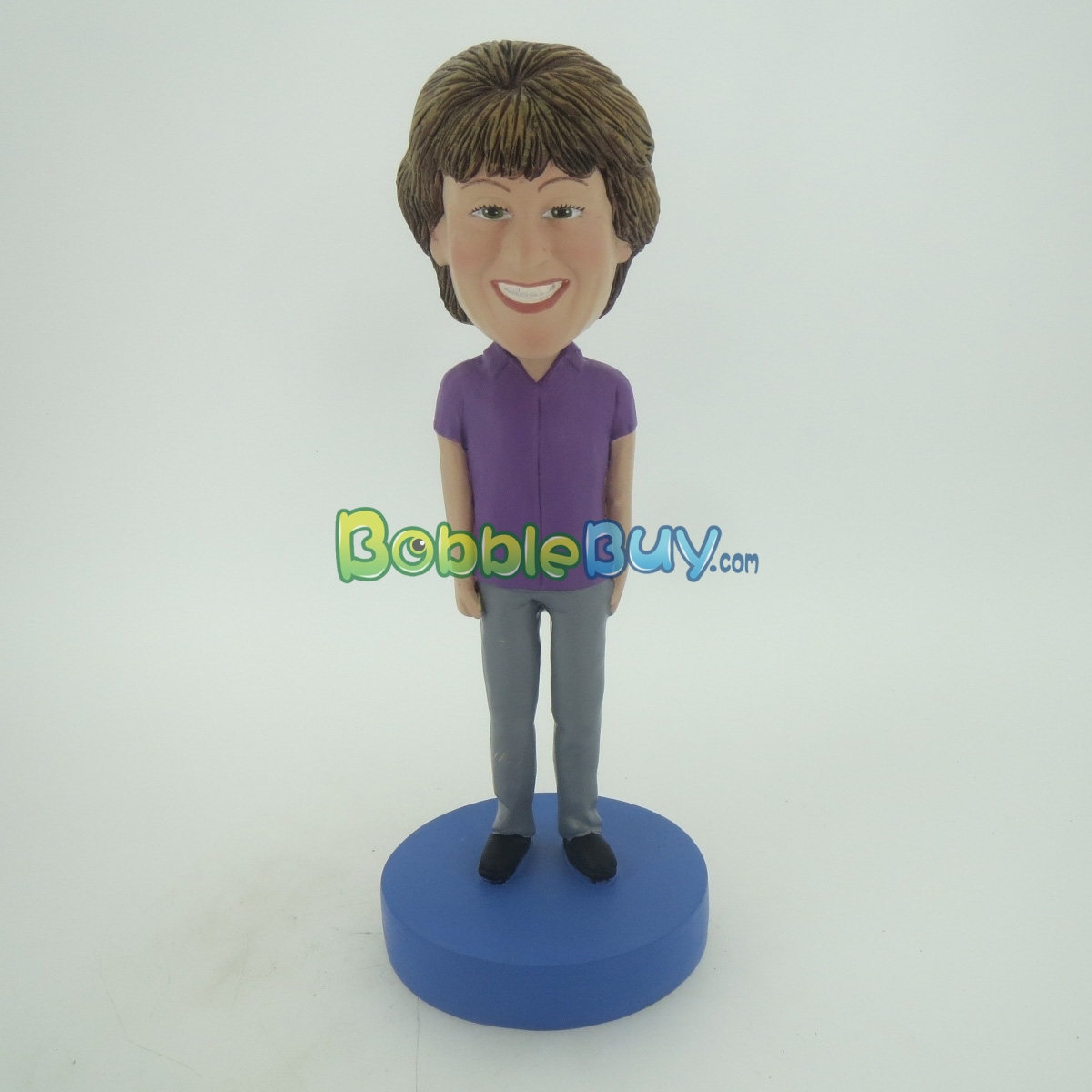 Purple Dress Beauty Bobblehead - Elegant Evening Figurine main image 1