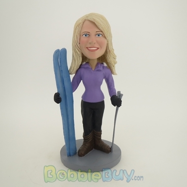 Picture of Standing Skiing Woman Bobblehead