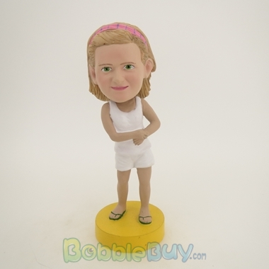 Picture of White Vest Girl Bobblehead