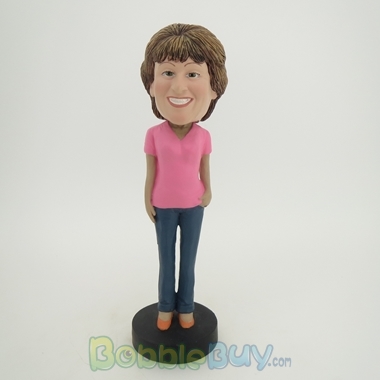 Picture of Woman with Pink Clothes Bobblehead