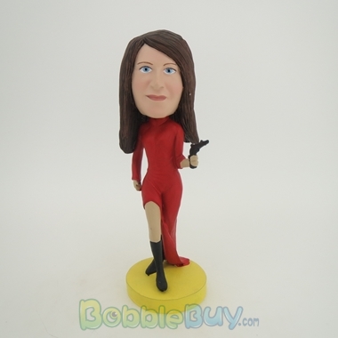 Picture of Woman with Handgun Bobblehead