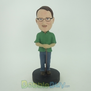 Picture of Man In Green With A Walking Sticker Bobblehead