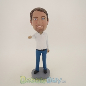 Picture of Man In Nice Clothing Pointing Out Bobblehead