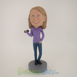 Picture of Woman Playing Dumbbell Bobblehead