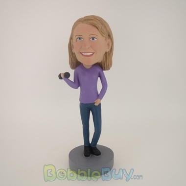 Picture of Woman Playing Dumbbell Bobblehead