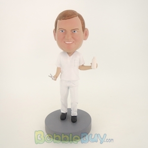 Picture of Man In Pure White With Drink Bobblehead