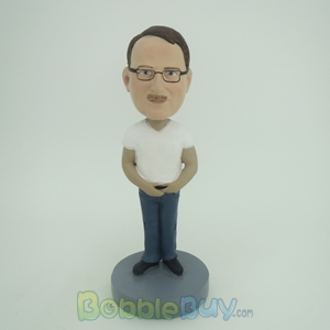 Picture of Man In White TShirt And Blue Jeans Bobblehead