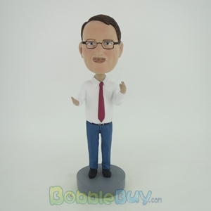 Picture of Man In White With Red Tie Bobblehead