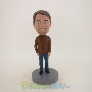 Picture of Man With Beard In Brown Jacket Bobblehead