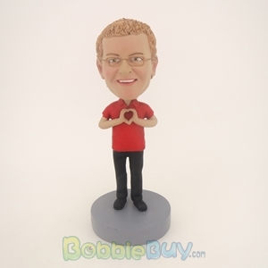 Picture of Man With Hands In Heart Shape Bobblehead