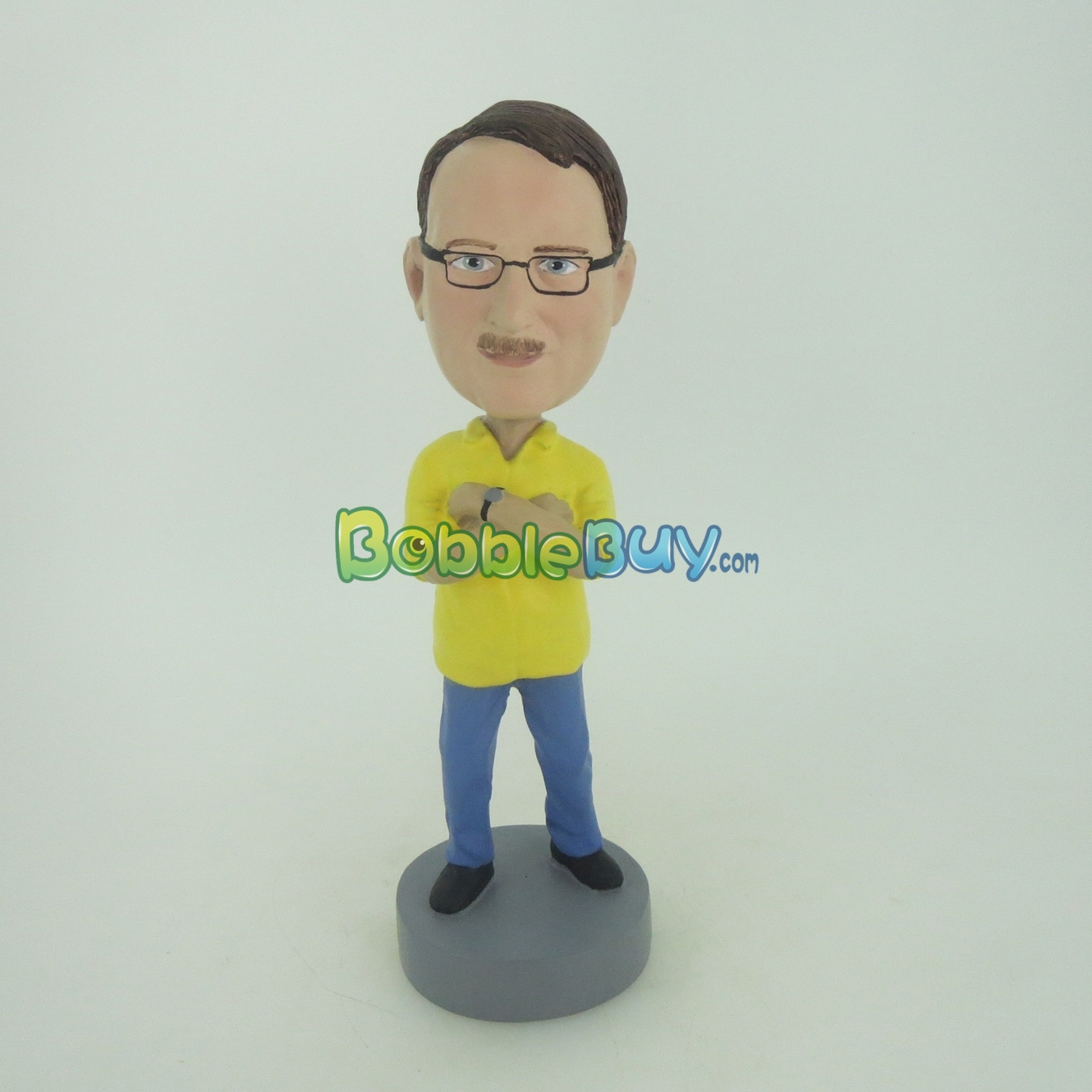 Man With Hands On His Chest Bobblehead BobbleBuy Custom Bobbleheads