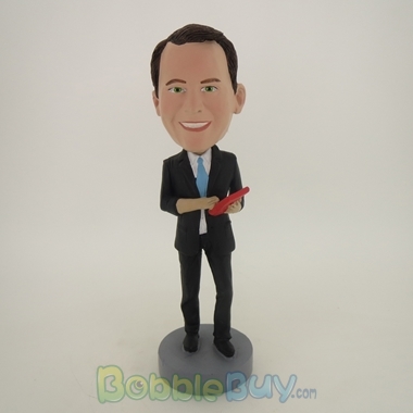 Picture of Business Man Holding Calculator Bobblehead