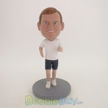 Picture of Running Man In White Short Sleeve Bobblehead