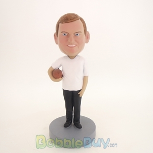 Picture of Man Holding Football Bobblehead