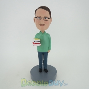 Picture of Male Teacher With Books Bobblehead